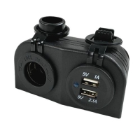 Eluttag Utanpå 12V Med 2 X Usb
