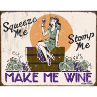 Plåtskylt / Make me wine