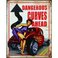 Plåtskylt / Dangerous Curves